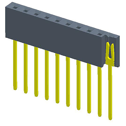 2.54mmFemale Header  single Row  180° Y-type